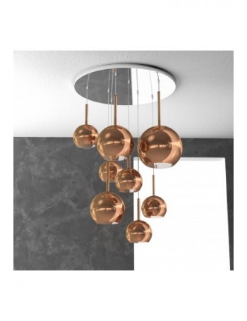 TOP LIGHT: Future Sospensione 8 luci vetri rame in offerta