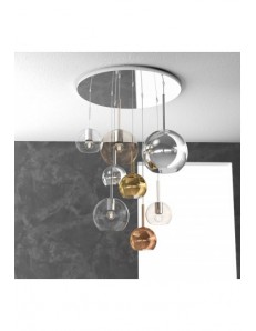 TOP LIGHT: Future sospensione 8 luci vetri multicolor in offerta