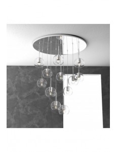 TOP LIGHT: Future sospensione 12 luci vetri trasparenti in offerta