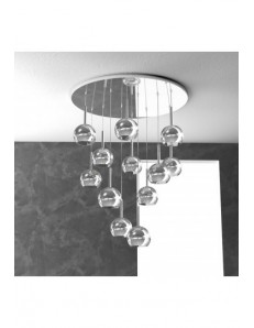 TOP LIGHT: Future sospensione 12 luci vetri cromo in offerta