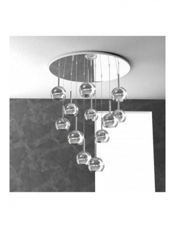 TOP LIGHT: Future sospensione 12 luci vetri cromo in offerta