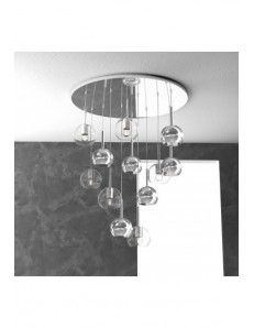 TOP LIGHT: Future sospensione 12 luci vetri cromo e neutro in offerta