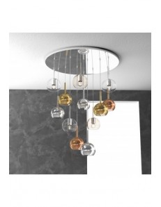 TOP LIGHT: Future sospensione 12 luci vetri multicolor in offerta