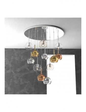 TOP LIGHT: Future sospensione 12 luci vetri multicolor in offerta