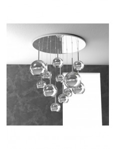 TOP LIGHT: Future sospensione 12 luci vetri cromo in offerta
