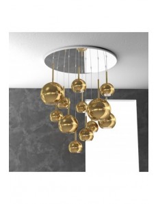 TOP LIGHT: Future sospensione 12 luci vetri oro in offerta