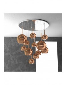 TOP LIGHT: Future sospensione 12 luci vetri rame in offerta