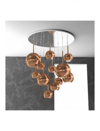 TOP LIGHT: Future sospensione 12 luci vetri rame in offerta