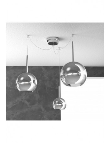 TOP LIGHT: Future sospensione 3 luci vetri cromo in offerta