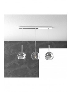 TOP LIGHT: Future sospensione 3 luci vetri cromo e neutro in offerta