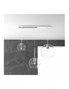 TOP LIGHT: Future sospensione 3 luci vetri trasparenti in offerta