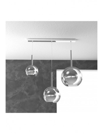 TOP LIGHT: Future sospensione 3 luci vetri cromo in offerta