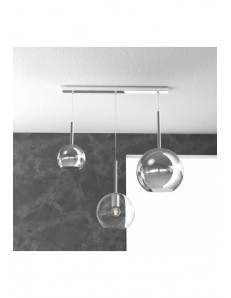 TOP LIGHT: Future sospensione 3 luci vetri cromo e neutro in offerta