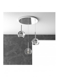 TOP LIGHT: Future sospensione 3 luci tonda cromo e neutro in offerta