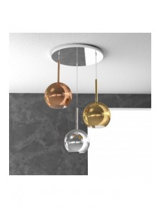 TOP LIGHT: Future sospensione 3 luci tonda vetri multicolor in offerta