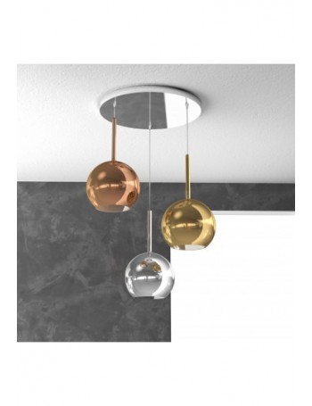 TOP LIGHT: Future sospensione 3 luci tonda vetri multicolor in offerta