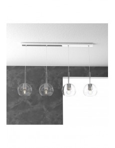 TOP LIGHT: Future sospensione 4 luci vetri trasparenti in offerta