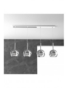 TOP LIGHT: Future sospensione 4 luci vetri cromo in offerta