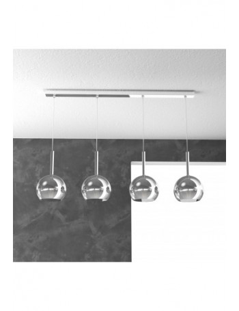 TOP LIGHT: Future sospensione 4 luci vetri cromo in offerta
