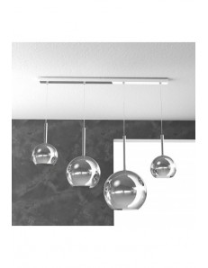 TOP LIGHT: Future sospensione 4 luci vetri cromo in offerta