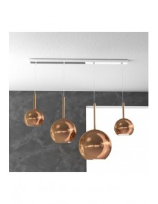 TOP LIGHT: Future sospensione 4 luci vetri rame in offerta