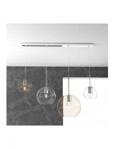 TOP LIGHT: Future sospensione 4 luci vetri ambra e neutro in offerta