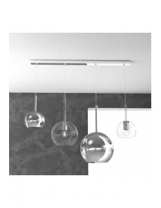 TOP LIGHT: Future sospensione 4 luci vetri cromo e neutro in offerta