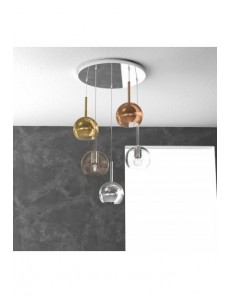 TOP LIGHT: Future sospensione 5 luci vetri multicolor in offerta