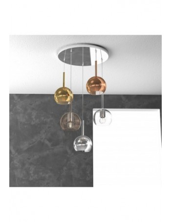 TOP LIGHT: Future sospensione 5 luci vetri multicolor in offerta