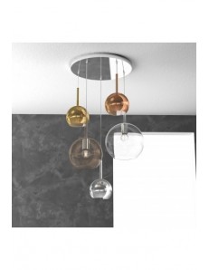 TOP LIGHT: Future sospensione 5 luci vetri multicolor in offerta