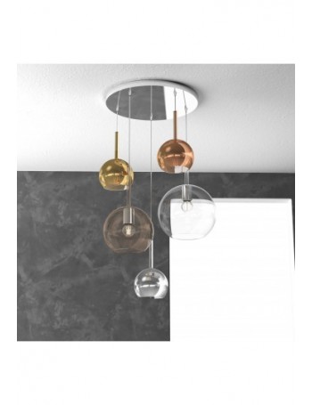 TOP LIGHT: Future sospensione 5 luci vetri multicolor in offerta