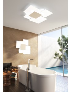 TOP LIGHT: Upgrade small plafoniera vetro decoro bianco 42x46cm in offerta 2