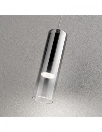 IDEAL LUX: Look SP1 sospensione cilindro small cromo sfumato in offerta