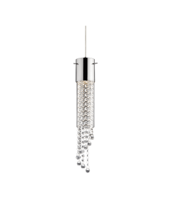 IDEAL LUX: Gocce SP1 sospensione in vetro con cristalli spirale in offerta
