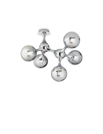 IDEAL LUX: Nodi PL5 plafoniera 5 luci con sfere cromo in offerta