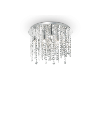 IDEAL LUX: Royal PL8 plafoniera 8 luci cromo con cristalli pendenti in offerta