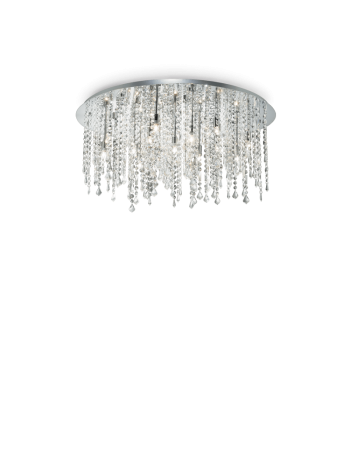 IDEAL LUX: Royal PL12 plafoniera 12 luci cromo con cristalli pendenti in offerta