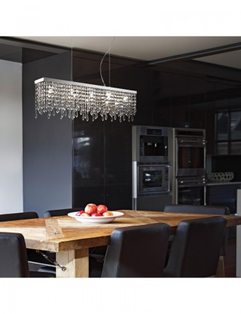 IDEAL LUX: Giada Clear SP5 sospensione elegante rettangolare cristalli pendenti in offerta