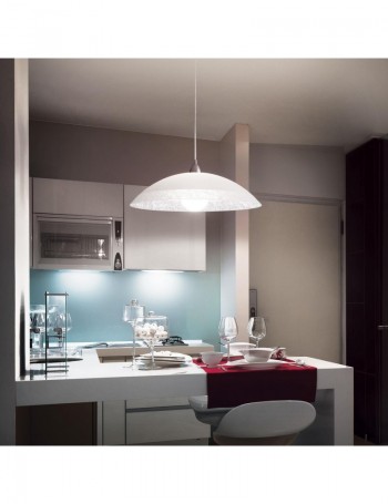 IDEAL LUX: Lana SP1 sospensione in vetro Ø60 cucina bianca in offerta