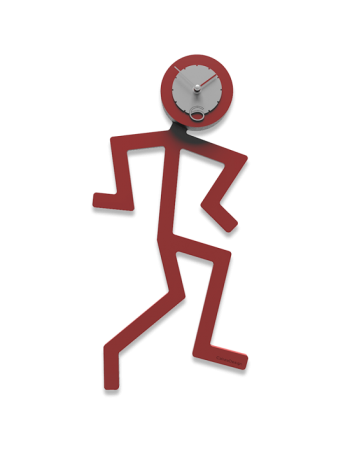 CALLEADESIGN: Mino orologio moderno da parete legno colore rosso rubino in offerta