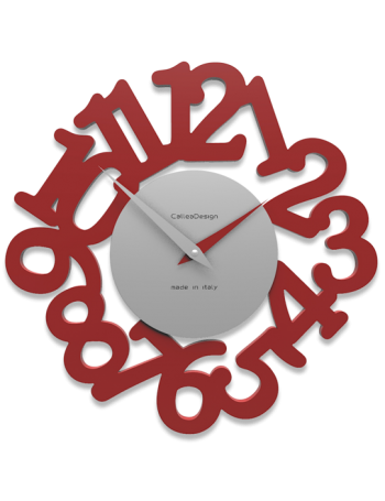 CALLEADESIGN: Mat orologio moderno da parete legno colore rosso rubino in offerta