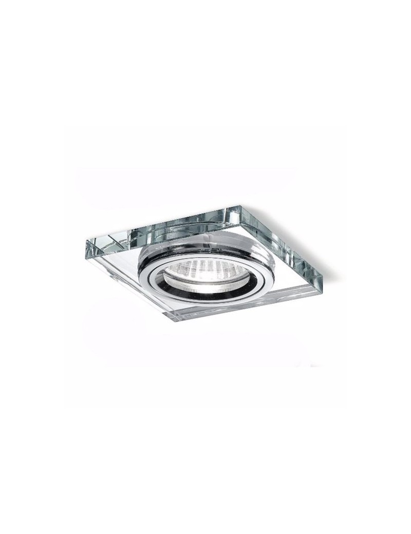 Gea Luce Ophelia faretto gu10 da incasso per controsoffitto quadrato vetro  trasparente led