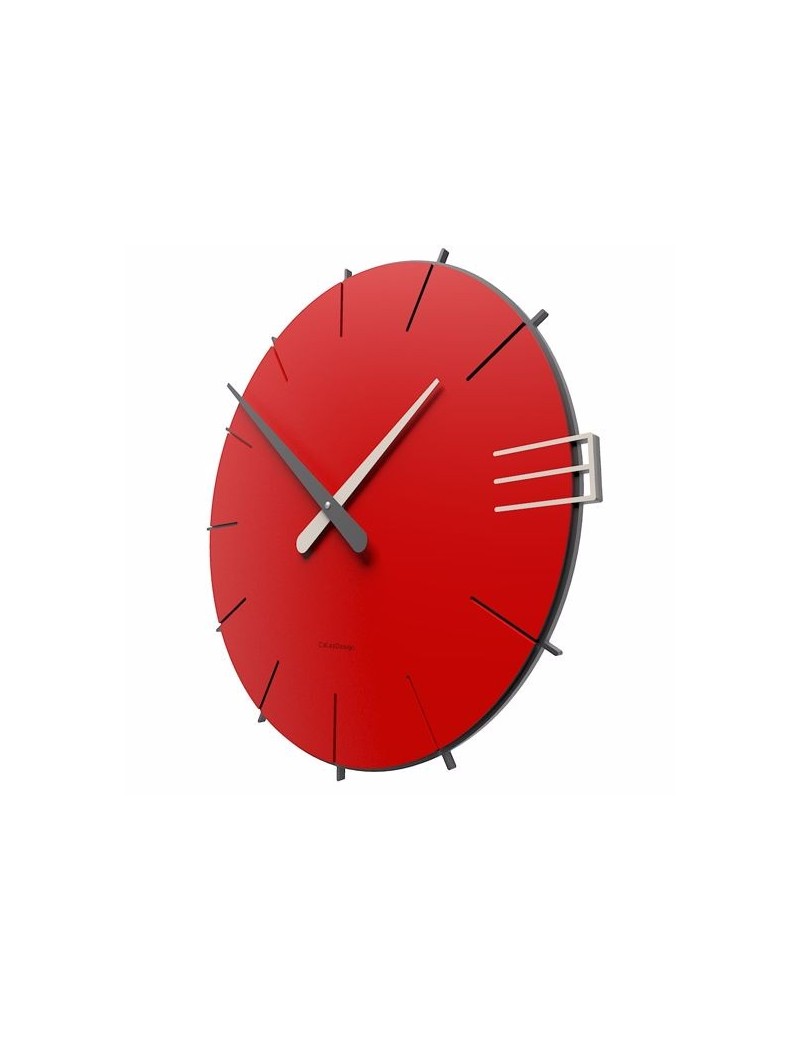 CalleaDesign MIKE OROLOGIO DA PARETE MODERNO LEGNO COLORE ROSSO FUOCO