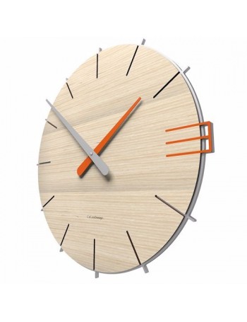CALLEADESIGN: MIKE OROLOGIO DA PARETE MODERNO LEGNO COLORE ROVERE DECAPÉ in offerta