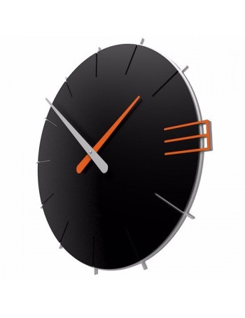 CALLEADESIGN: MIKE OROLOGIO MODERNO DA PARETE LEGNO NERO ARANCIONE in offerta