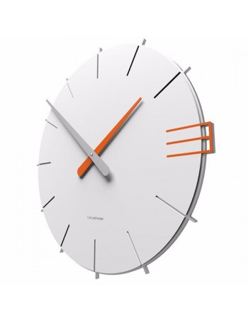 CALLEADESIGN: MIKE OROLOGIO DA PARETE MODERNO LEGNO COLORE BIANCO ARANCIONE in offerta