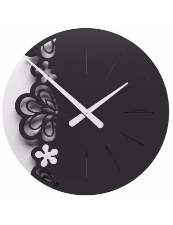 CALLEADESIGN: Merletto orologio da parete rotondo moderno floreale colore nero in offerta