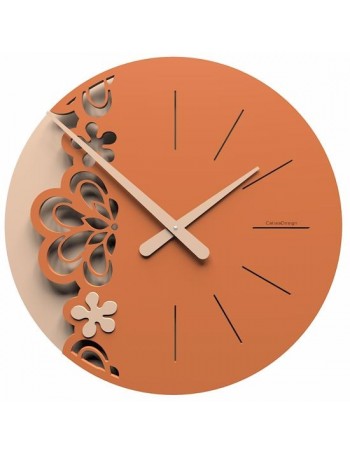 CALLEADESIGN: Merletto orologio da parete rotondo moderno floreale colore terracotta in offerta