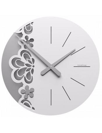 CALLEADESIGN: Merletto orologio da parete rotondo moderno floreale colore grigio promo in offerta