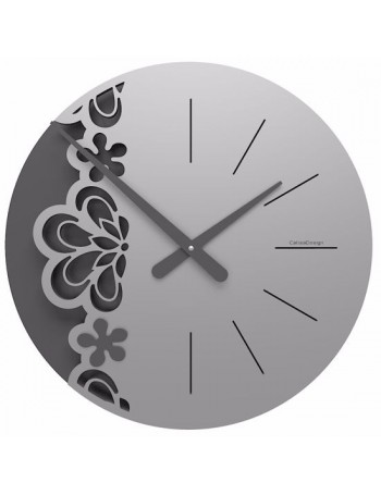 CALLEADESIGN: Merletto orologio da parete rotondo moderno floreale colore alluminio in offerta
